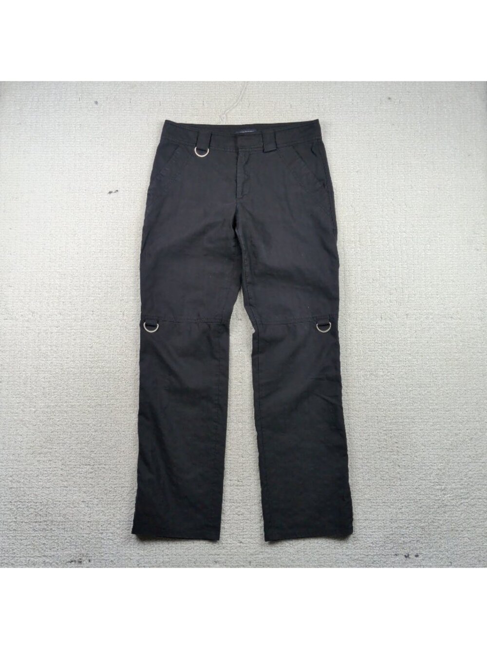 Banana Republic Black Chino Utility Pants Techwear Hardware Grunge Wom Sz 6